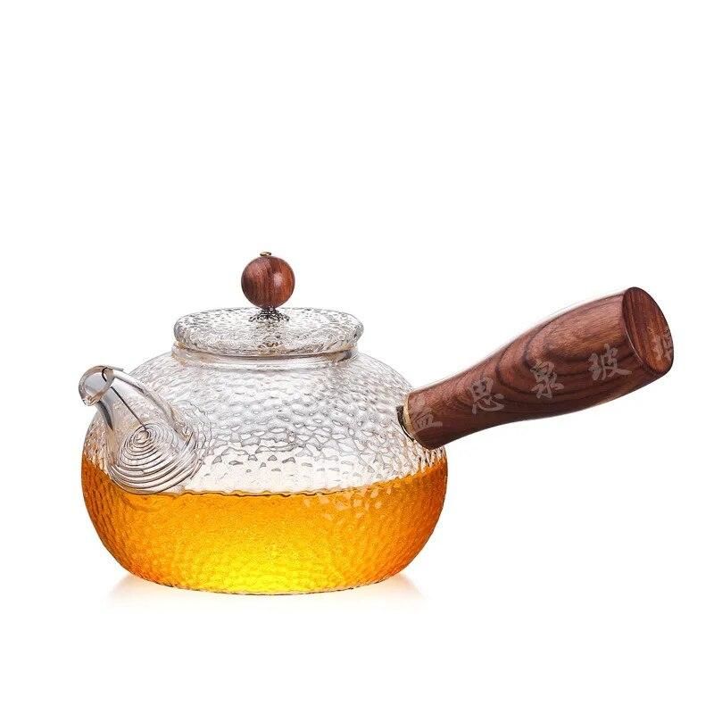 Special pot boil tea dedicated cooker heat-resistant glass teapot kettle with wood handle glass pot Drinkware 300 ml
