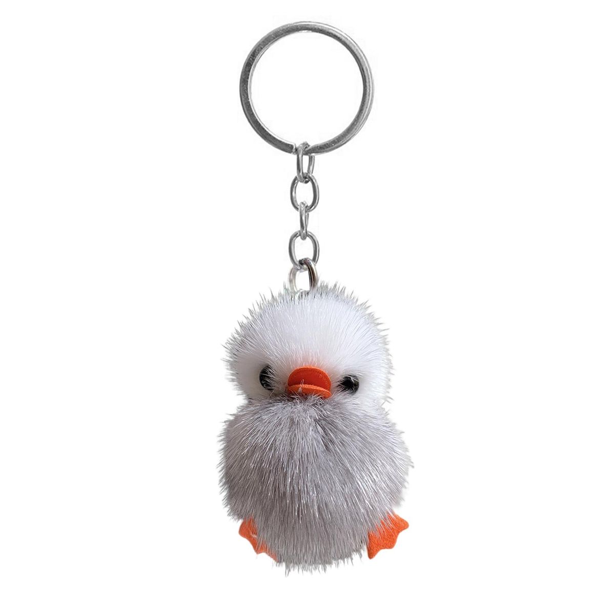 Furry Duckling Keychain Key Chain Grey1