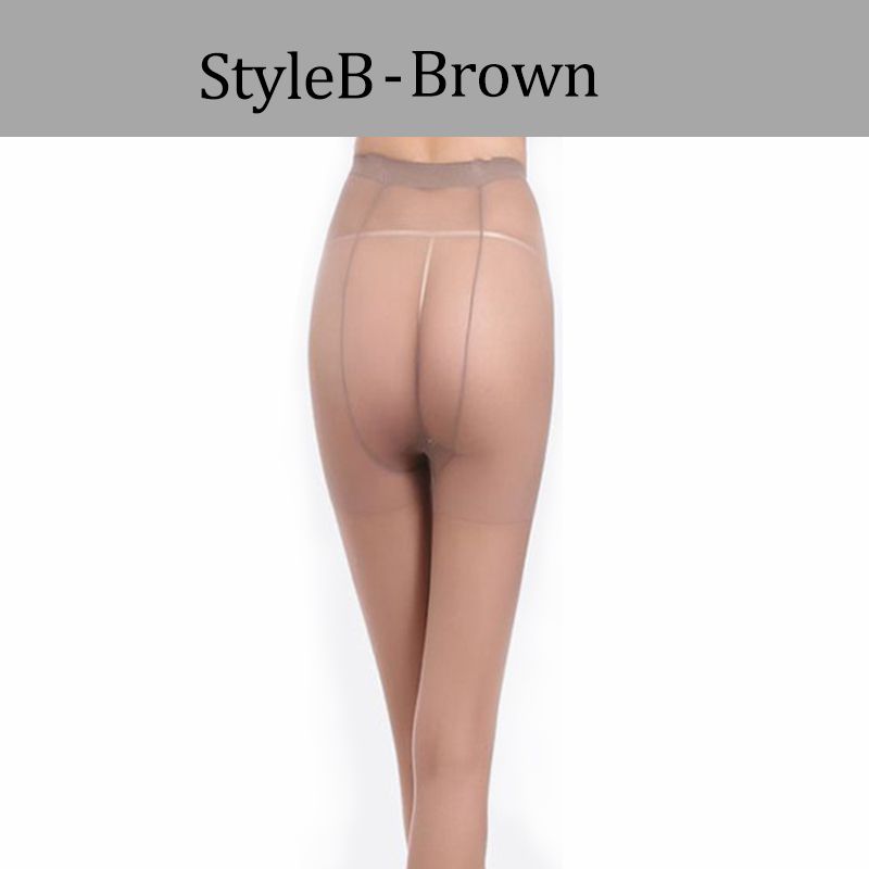 Ultra Elastic Tights Stockings Women Weight Control Body Shaper Hose 30D Stocking Tights Y Underwear Add File Brown