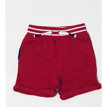 Baby Boy's French Terry Roll Up Short Knicker - Red