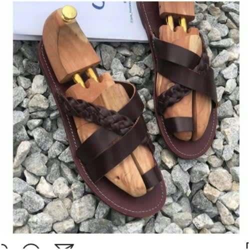 Classy Male Dark Brown Crossed Slippers