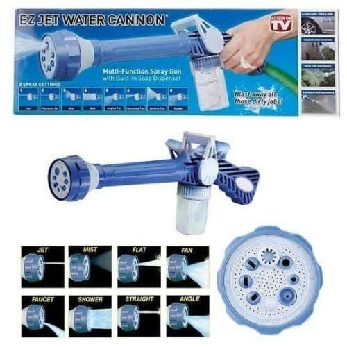 Ez Jet Water Cannon 8-nozzle Multi-function Spray Gun Built-in Soap Dispenser