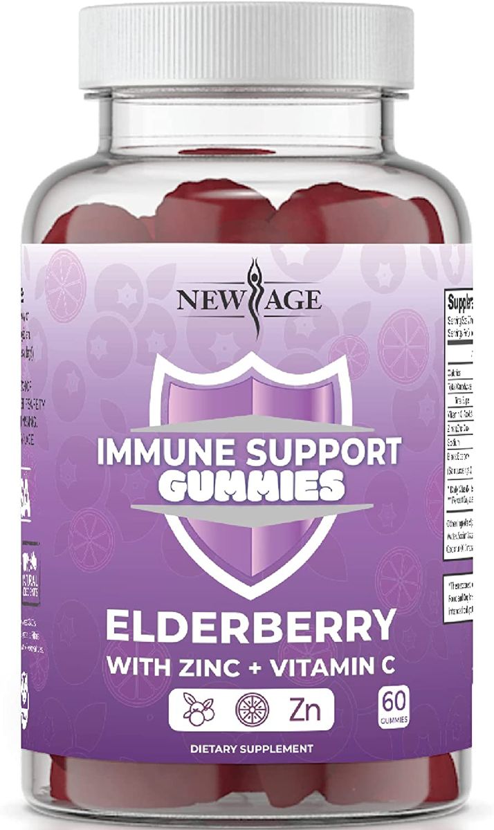 Immune System Support Gummies - Sambucus Black Elderberry Gummies With Vitamin C And Zinc