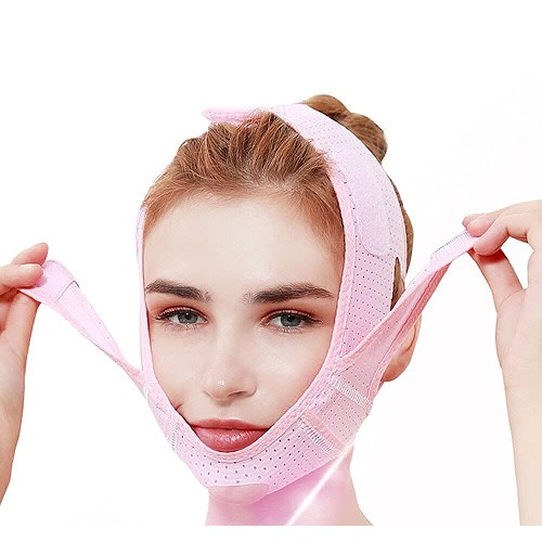 V Line Face Lifting Adjustable Elastic Breathable Fabric Belt
