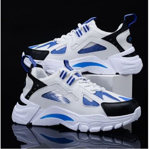 Casual Ladies Sneakers -  White And Blue