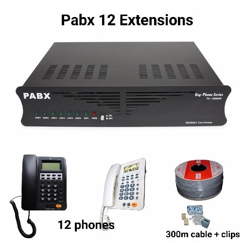 Pabx 12 Extensions Wired Intercom Package Bundle