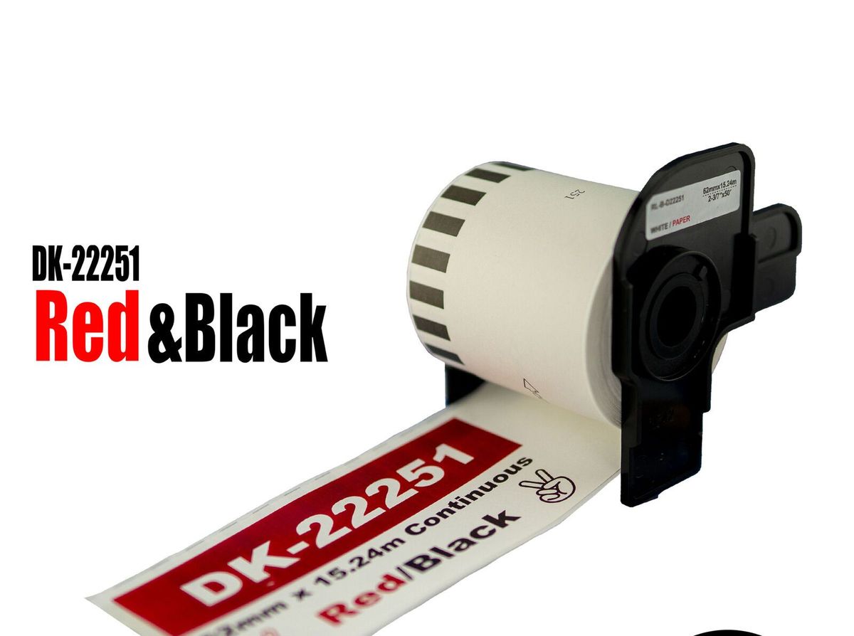 Dk22251 Red And Black Colour  Label Paper For Brother QL Label Printer