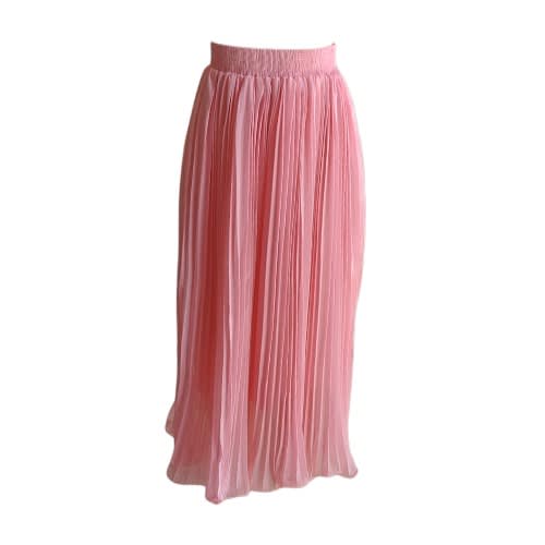 Pleat Maxi Skirt- Pink