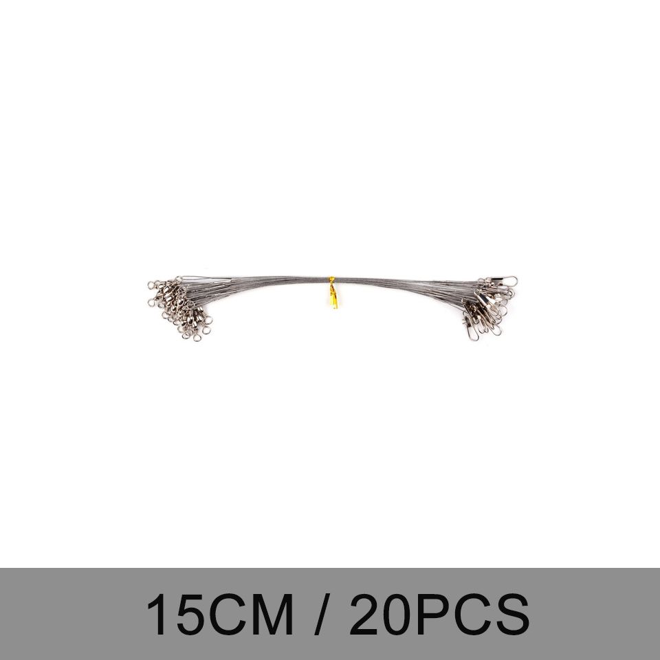 20PCS Lead Swivel Fishing Core With Fishing Steel Steel 15CM-30CM Leader Accessory Wire Line Anti Wire Leash Bite Fishing