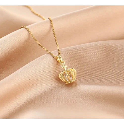 Ladies Crown Pendant Necklace Set