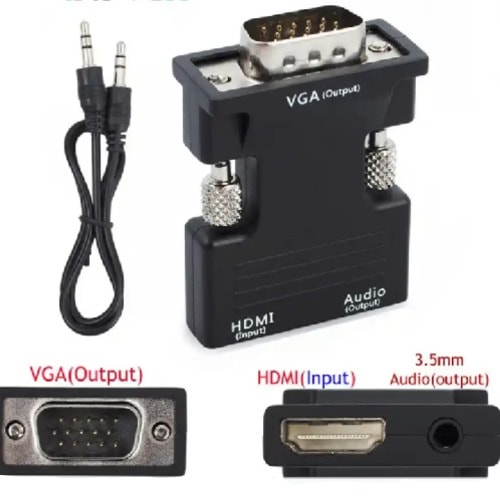 Hdmi Female To Vga Male Converter -1080p Singnal Output Converter With Audio Cable