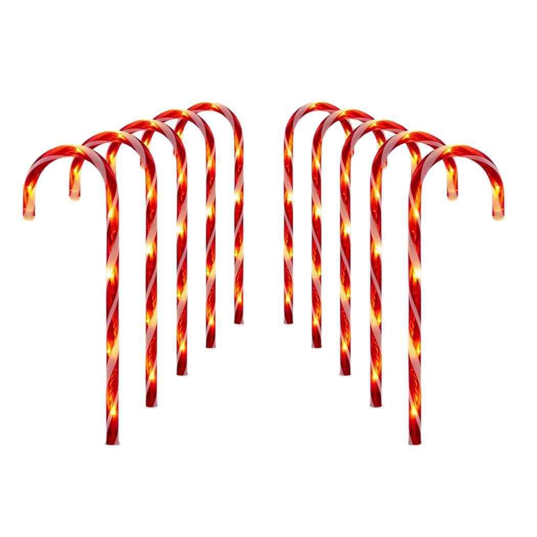 38CM Solar Christmas Pathway LED Lights, Candy Cane - Indoor