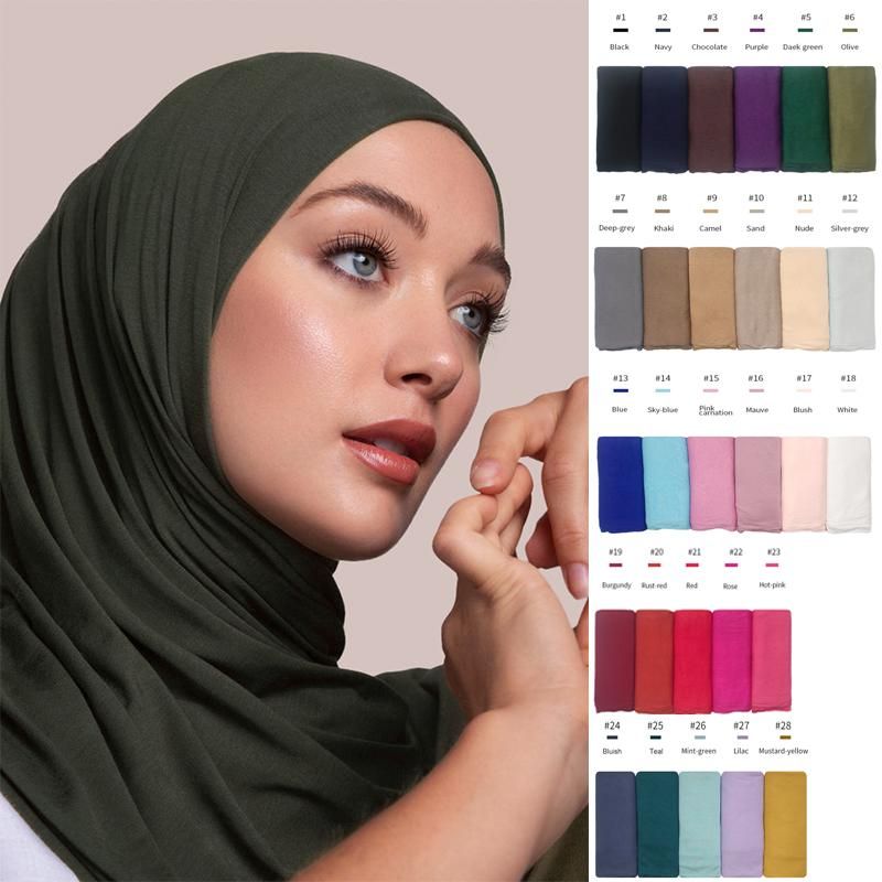 55*170CM Fashion Modal Cotton Turban Women Muslim Jersey Hijab Scarf Shawl Ramadan Plain Soft Stretchy n Ladies Head. Smart