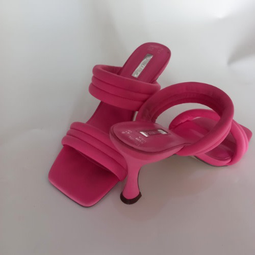 Heeled Slippers - Fuscia Pink