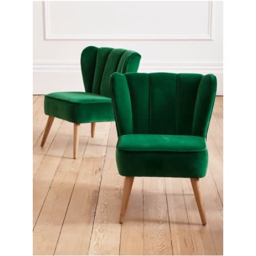 Accent Chair - 2pcs - Green Fabric