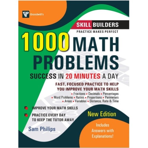 1000 Math Problems Success In 20 Minutes A Day New Edition By Sam Philips