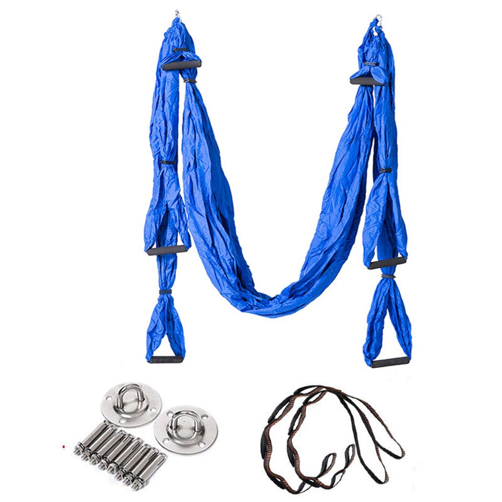 Aerial Flying Yoga Swing Yoga Hammock For Gym Home-Blue