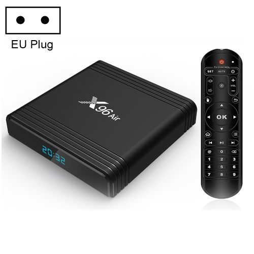 X96 Air 4K Smart TV BOX Android 9.0 Media Player Wtih Remote Control, Quad-core Amlogic S905X3, RAM: 2GB, ROM: 16GB, Dual Band WiFi, EU Plug