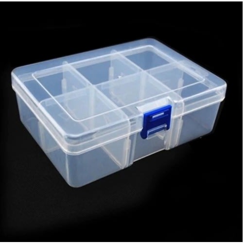 Transparent Plastic Center Compartments Detachable Box 6 Grid 16x11.5cm
