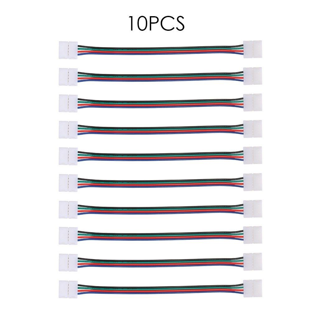 10 Pack 4 Pin Extension Weld Line For RGB LED Strip Light