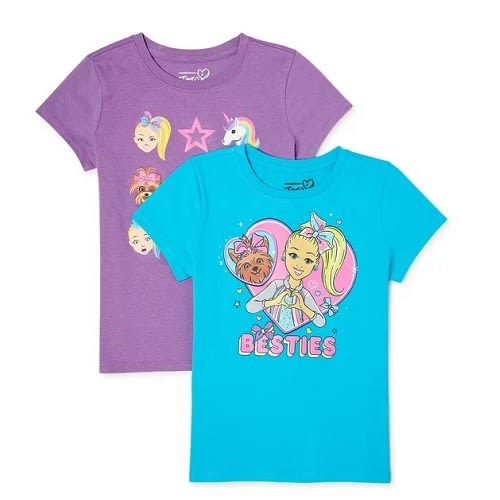 Girls Short Sleeve Graphic T-shirt - 2 Packs