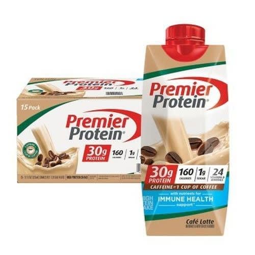 Premier Protein High Protein Shake Cafe Latte - Pack Of 15 - 30g