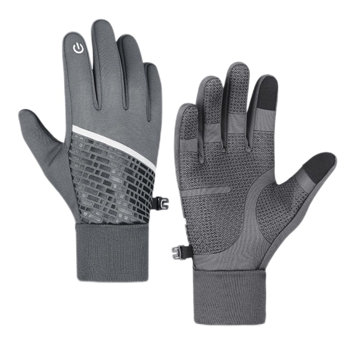 1 Pair Motorcycle Winter Warm Running Sports Grey
