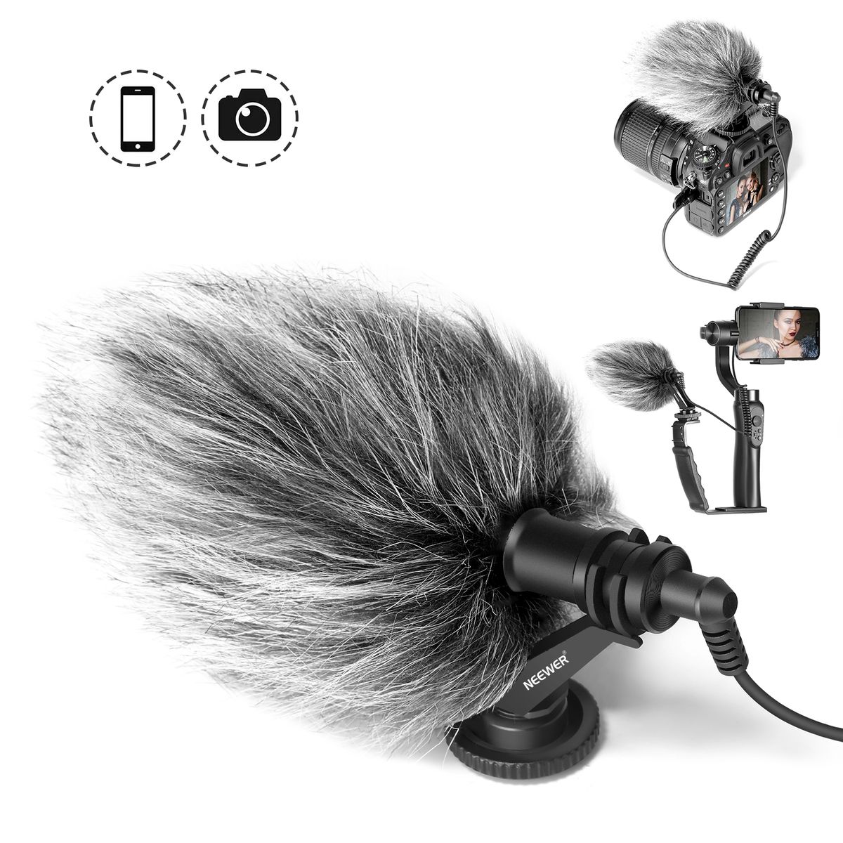 CM14 Mic Phone Mic On Camera Video Microphone For Iphone Samsung Xiaomi Huawei & Camera