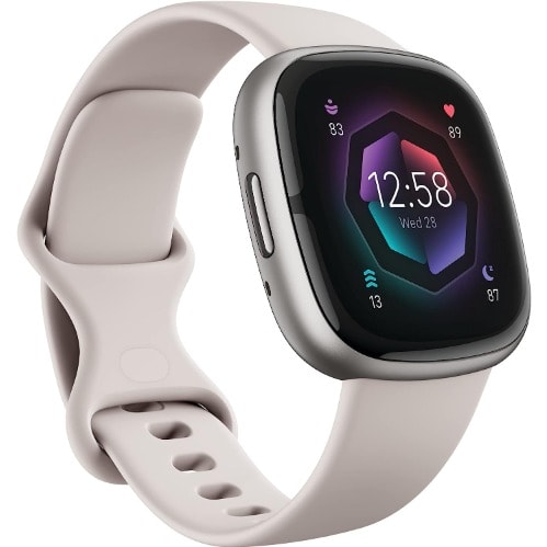 Sense 2 Advanced Health And Fitness Smartwatch - Lunar White/Platinum