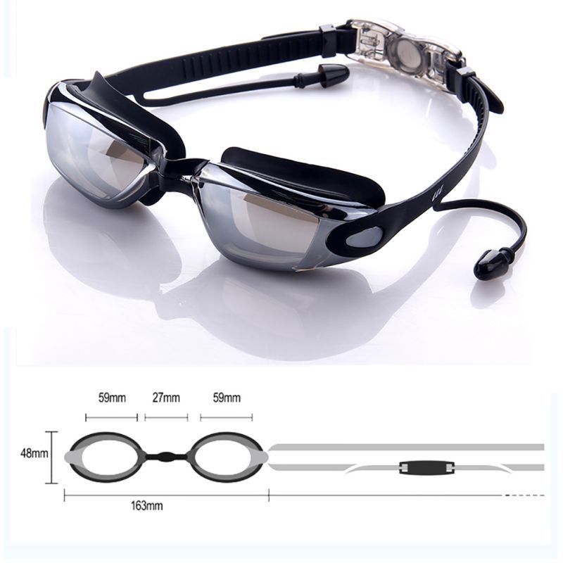 Swimming Goggles Anti-fog UV Swimming Glasses With Earplug