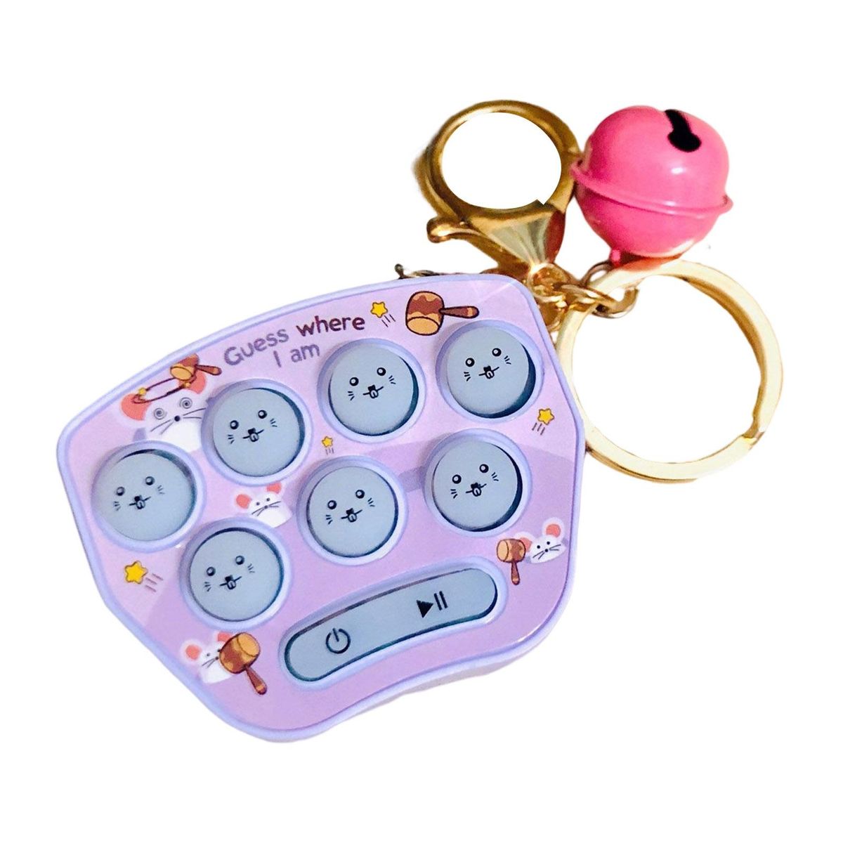 Memory Machine Whack-a-mole Keychain Purple