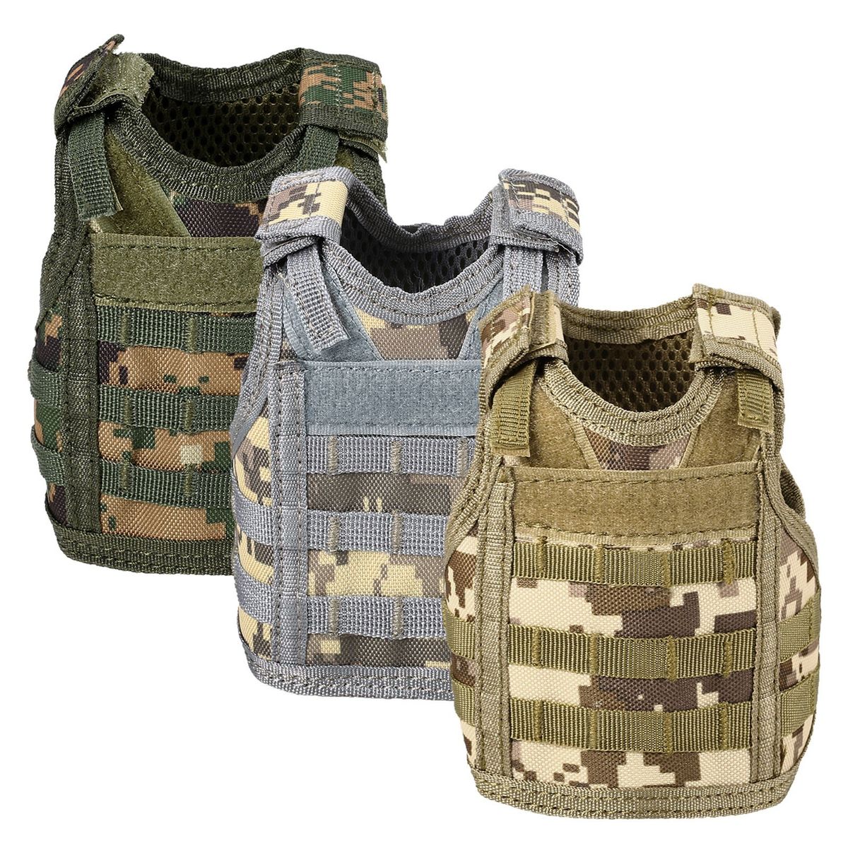 3 Pack Tactical Beer Vest Military Molle Mini Miniature