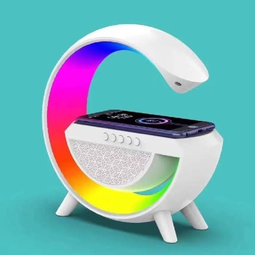 Bluetooth Speaker 3 In1 + Wireless Charger + Led Lamp Bluetooth Wireless Charging Led Rgb