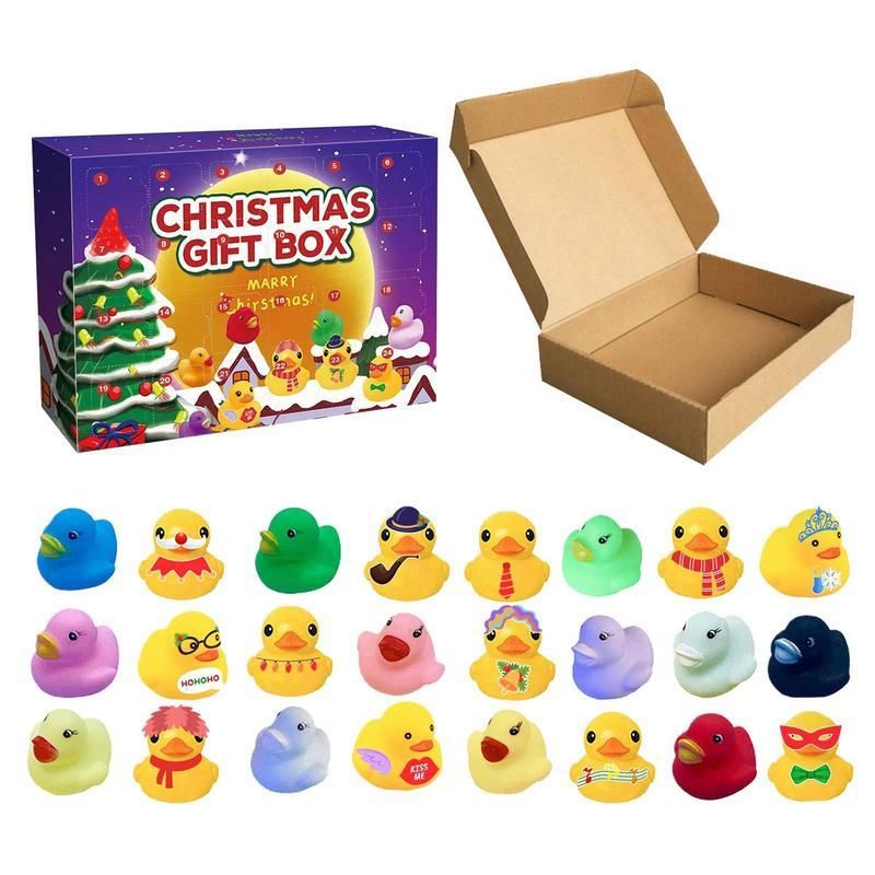 Advent Calendar 24 Days Christmas Gift Set Countdown Calendar With Rubber Ducks Bath Toys DIY Fun For Kids And Adults Surprise