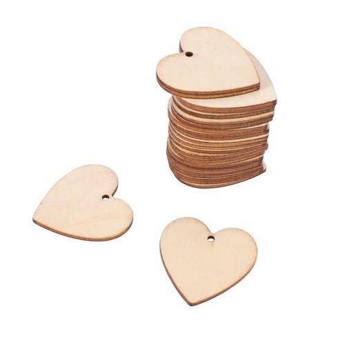 Blank Wooden Heart Embellishments For Crafts Pack