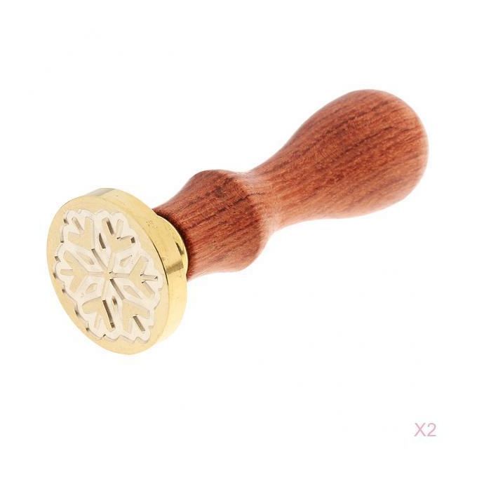 2x  Seal Stamp With Engraved Christmas Snowflake Seal For