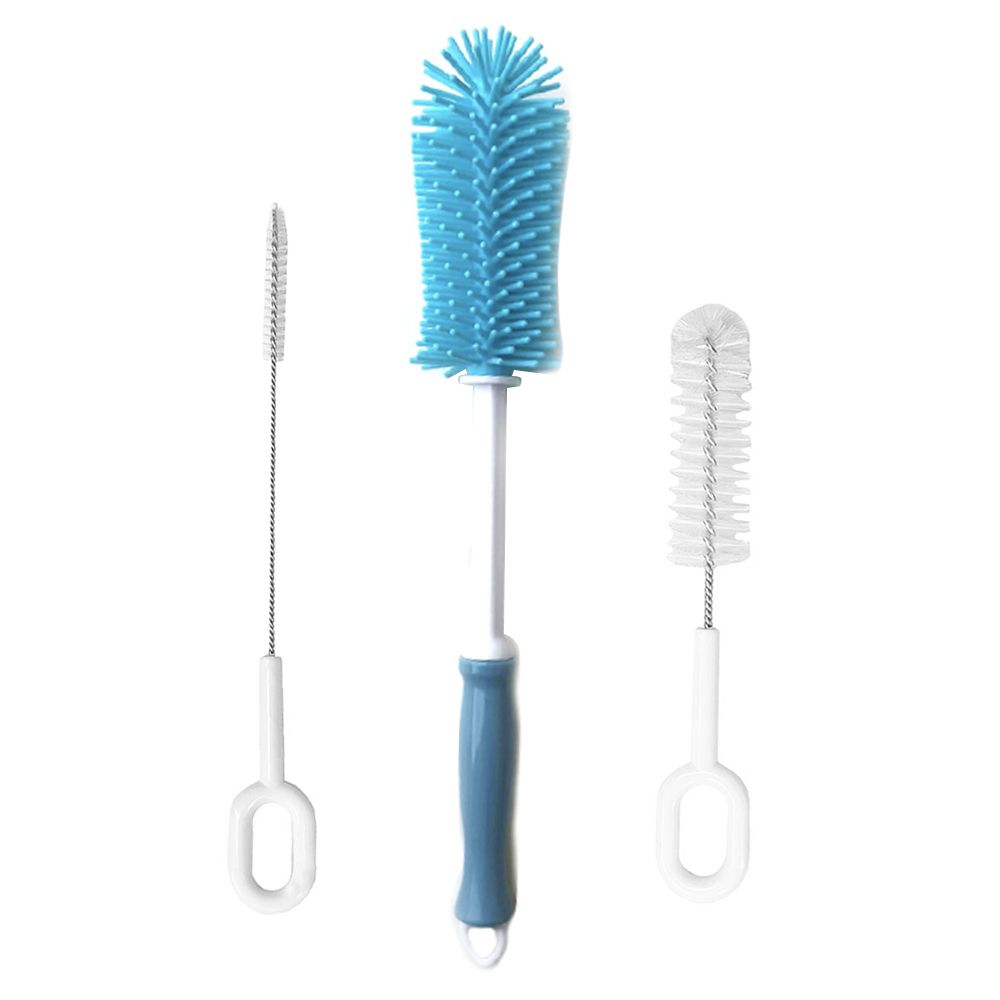 3 Pcs Soft Baby Bottle Brush Bottle And Straw Brush Cleaning