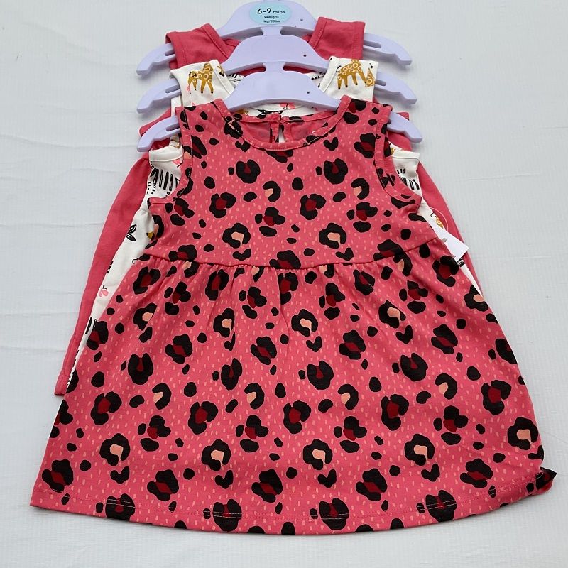 3 Pcs Plain & Patterned Armless Dress