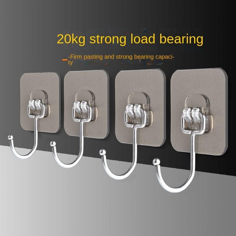 New stainless steel hook with strong adhesion, no punching or marking, suitable for storing items in rooms, kitchens, bathrooms