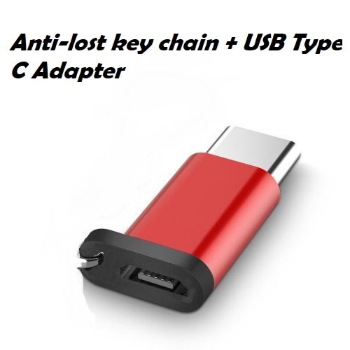 Micro USB Male To Type C Female Charger Adapter - Data Converter - Red