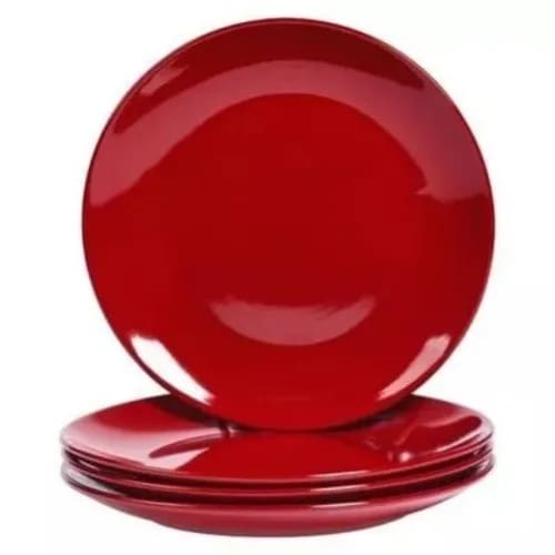 Breakfast Plates - Red - 6 Pieces