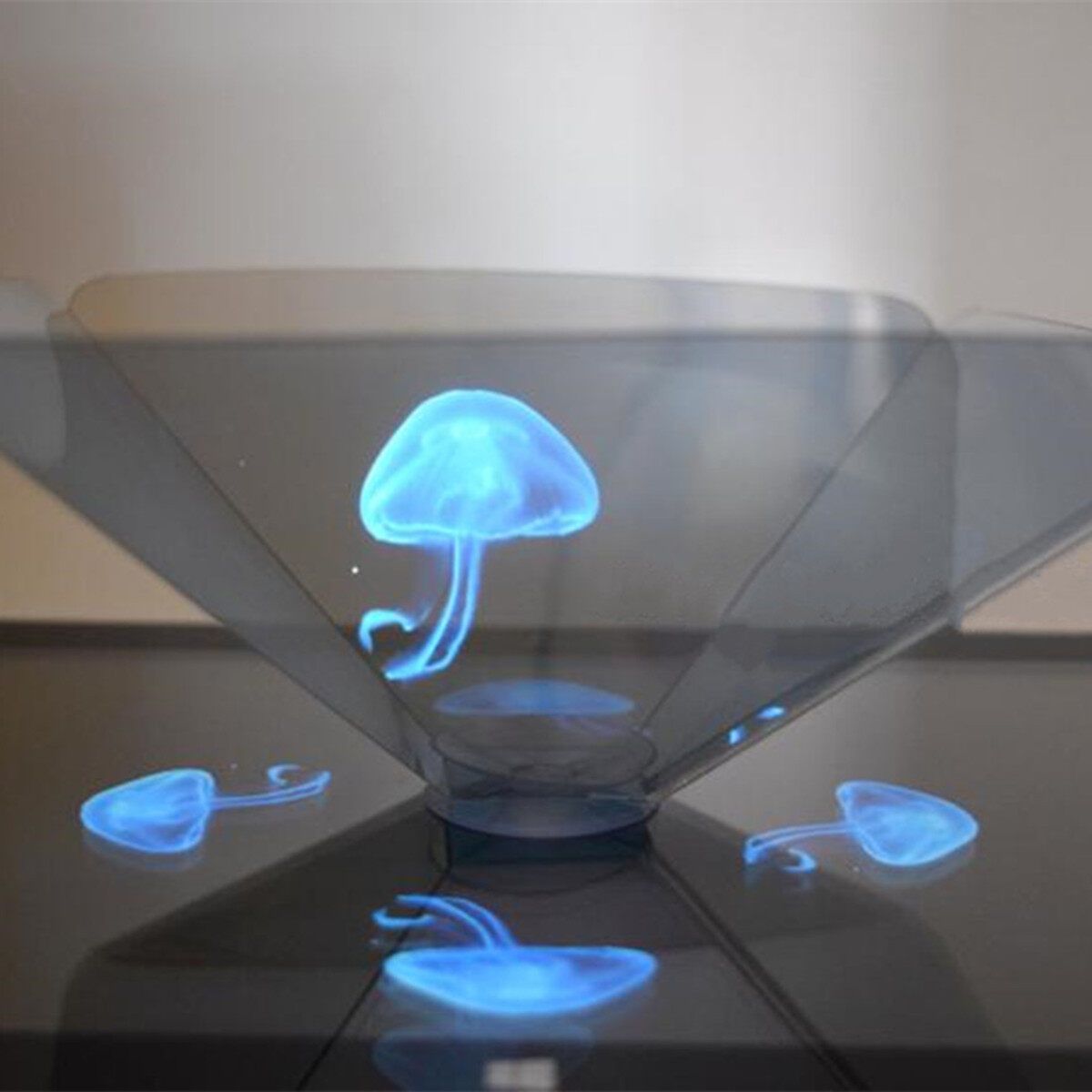 Potable 3D Holographic Hologram Display Pyramid Stand Projector For IPad Tablet