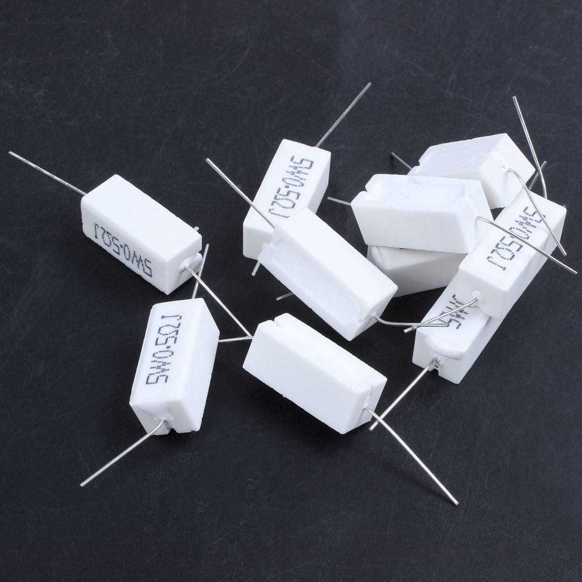 10 Pcs Axial Lead Ceramic Cement Resistor 0.5 Ohm