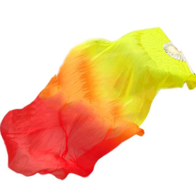 Decoration Color Crafts For Fan Ladies Silk Home Fan Fan Hand Womens Folding Three Beautiful Flame Bamboo Gradient Dance