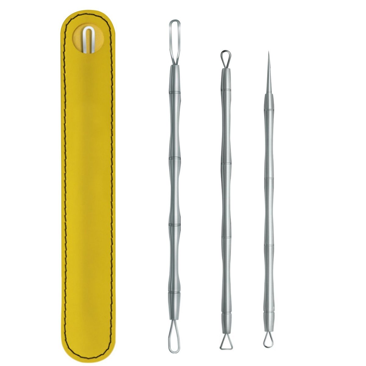 3PCS Pimple Comedone Extractor Tool Acne Removal Kit