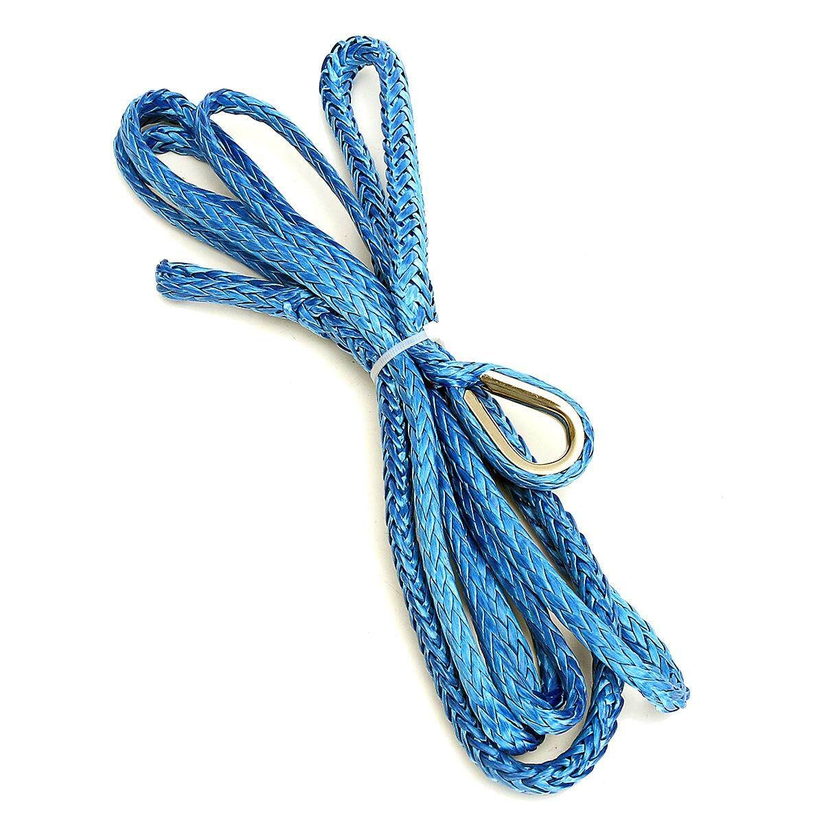 2pcs 1/4" X 10' BLUE Synthetic Winch Line AmSteel-Blue Rope 7,700+ LBs For PLOW 24V