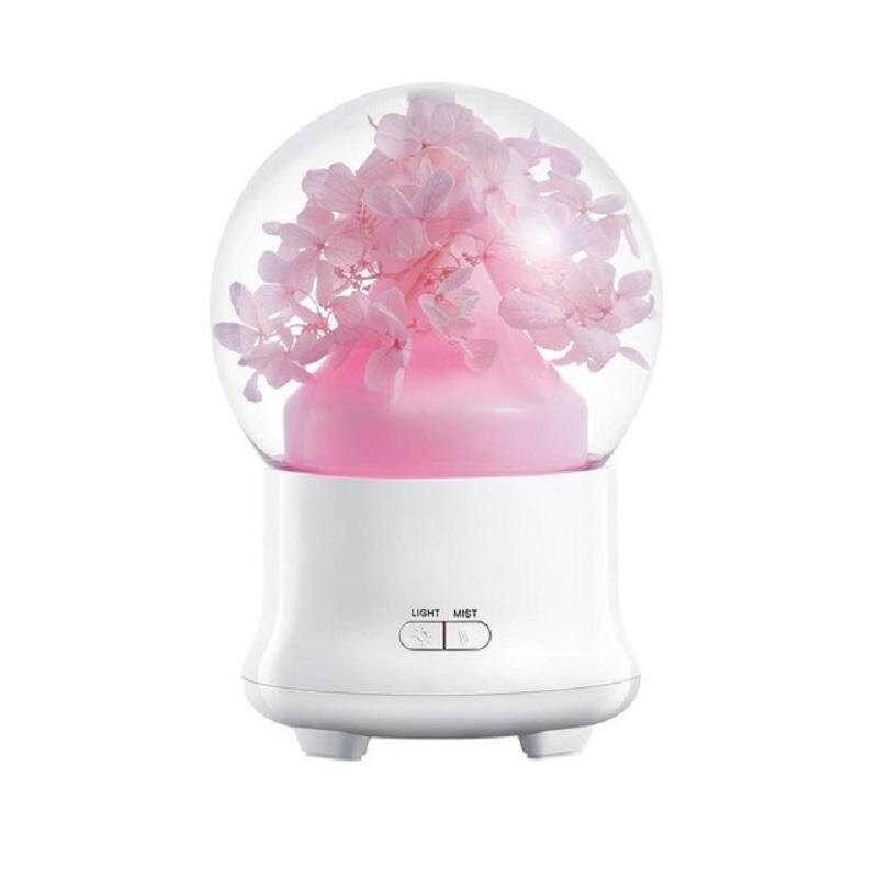 2019 New Leisure Time Ultrasonic Essential Oil Diffuser Aroma Diffuser Cool Mist Humidifier Preserved Fresh Flower Humidifier Eternal Rust Ball Pink {12 * 12 * 16.8cm}