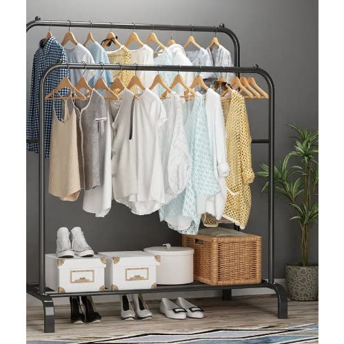 Floor Standing Clothes Hanger - Black