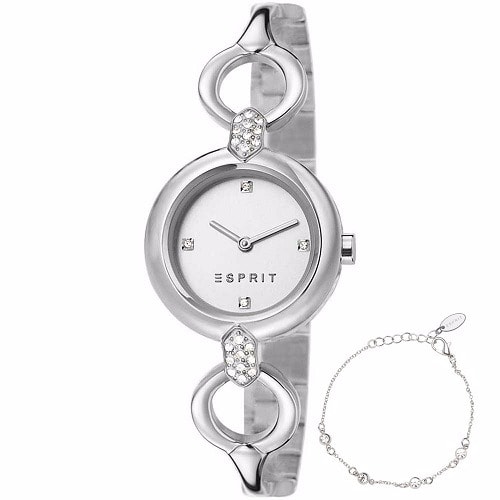 AM Naomi Ladies Watch and Bracelet - ES107332001 - Silver
