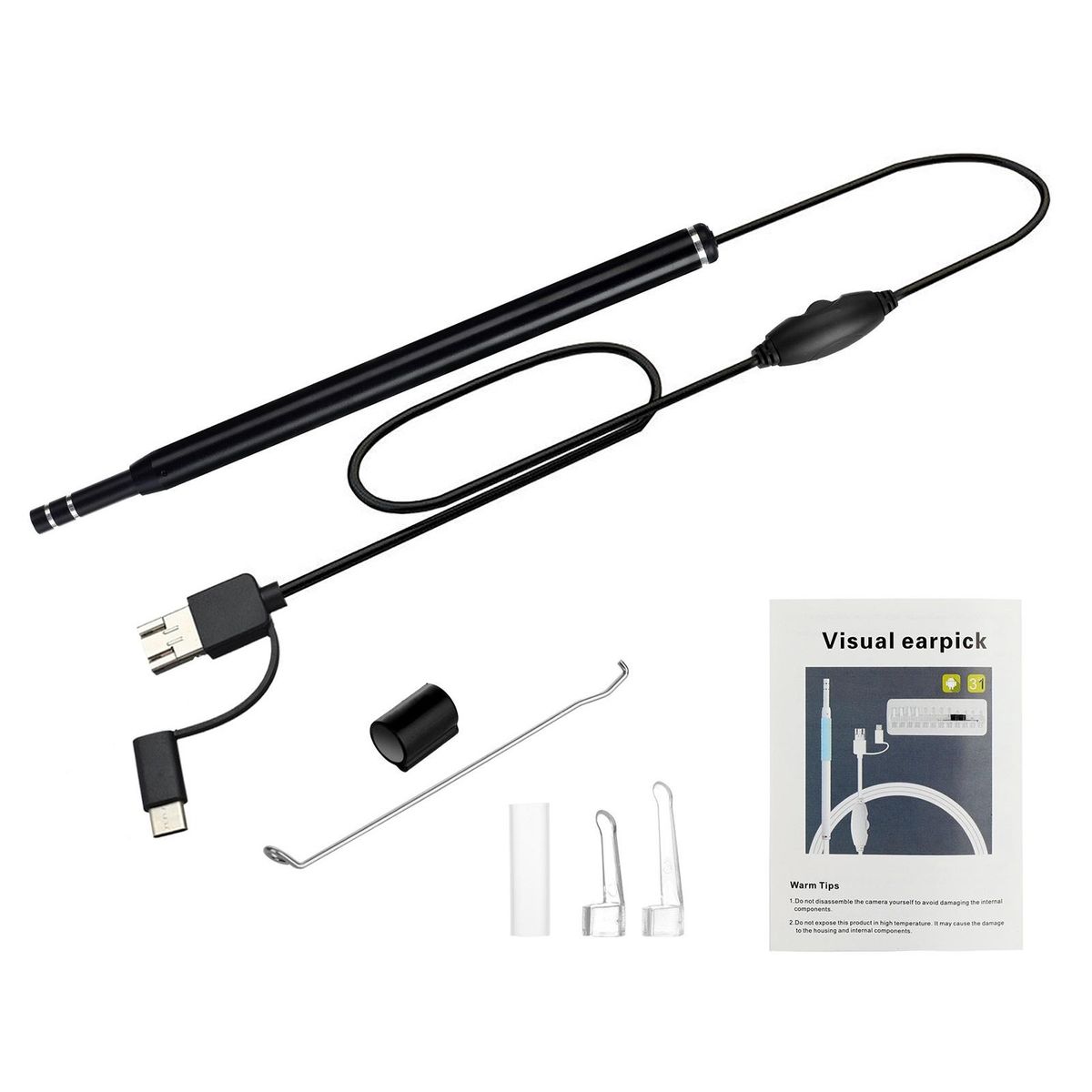 1 Set Borescope Camera Borescope Endoscope Camera Accessory Black